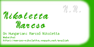 nikoletta marcso business card